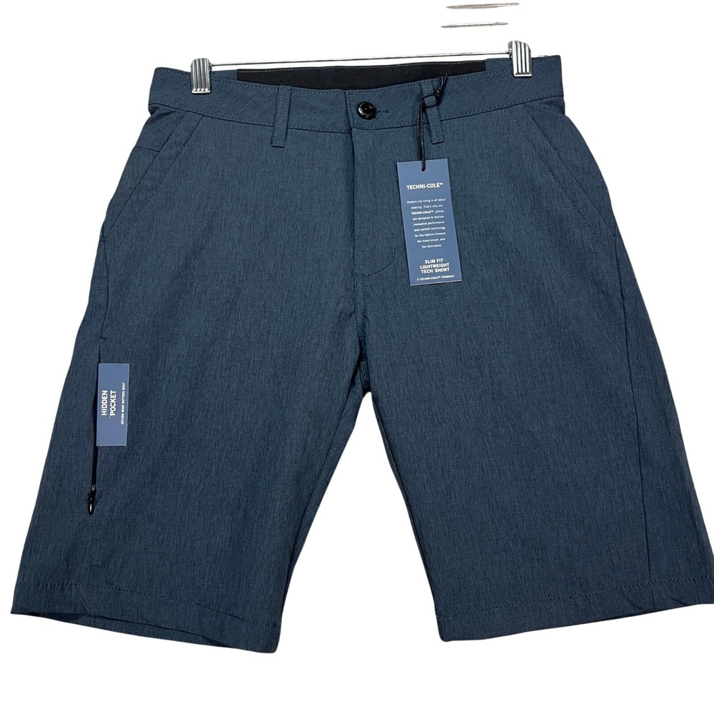 Kenneth Cole Mens Shorts 28 Blue Slim Fit Lightweight Water Resistant NEW